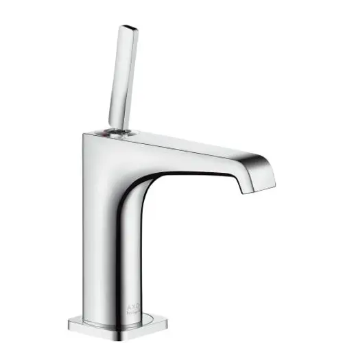 Einhebel-Waschtischmischer aus Chrom von AXOR mit seitlichem Hebelgriff und integrierter Ablaufgarnitur, minimalistisches Design und klare Linienführung.